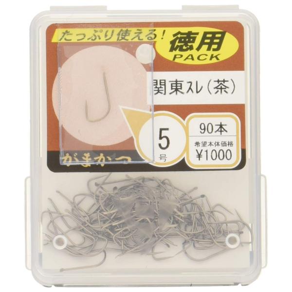 がまかつ(Gamakatsu) シングルフック 関東スレ ザ・ボックス 5号 90本 茶 66031