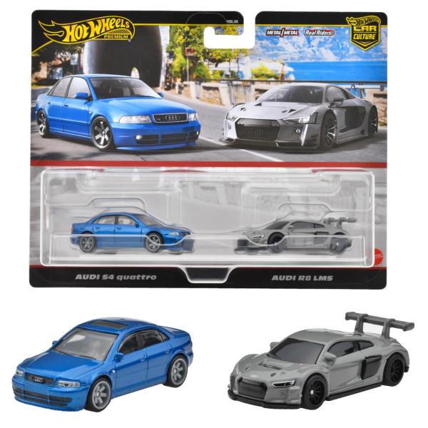 ホットウィール(Hot Wheels) プレミアム 2パック アウディ S4 クワトロ/アウディ R...