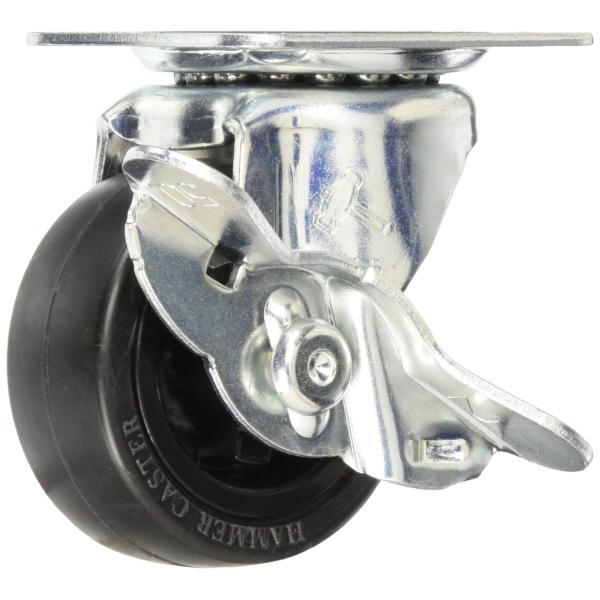 ハンマーキャスター(Hammer Caster) Gシリーズ旋回式ゴム車輪 50mm ストッパー付 ...