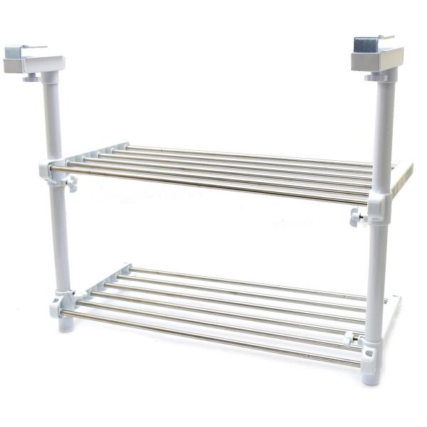 高儀 TAKAGI ステンレス 伸縮吊り下げ キッチンラック 2段 棚 幅調整可能 シルバー つりさ...