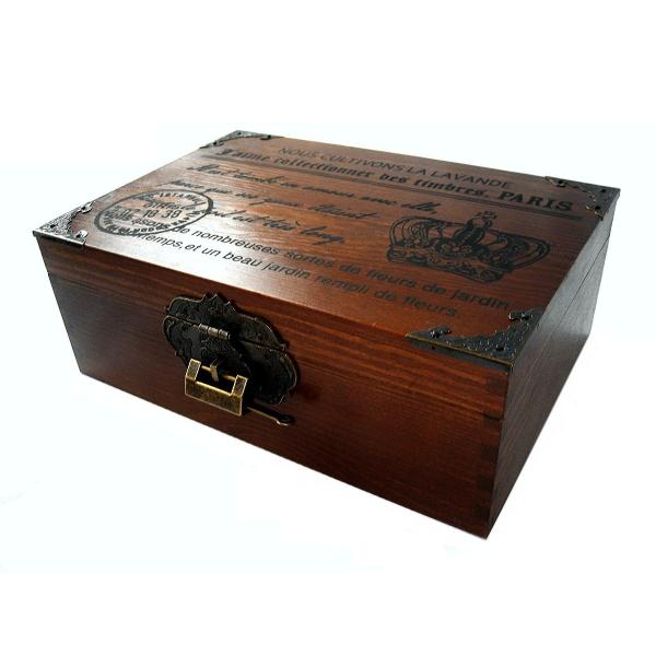 r_planning （アールプランニング） アンティーク調 木製 鍵付 ボックス レトロ ビンテー...