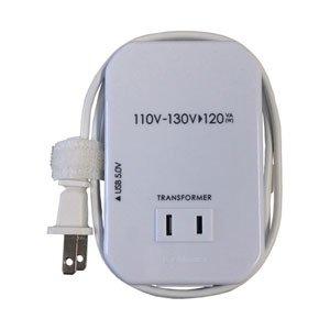 カシムラ 海外用薄型2口変圧器USB 110-130V/120VA WT34U