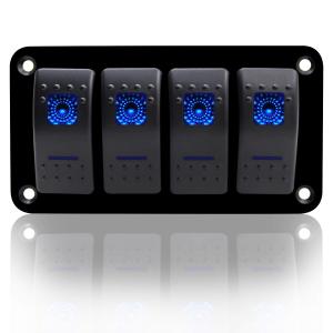 zmayastar 4連 防水 ボートスイッチ スイッチパネル 車 船 マリン ロッカー スイッチパネル DC12-24V 船舶用品 SP-CYKG-