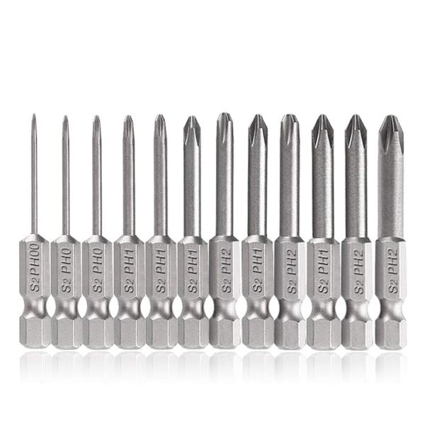 Saipor 12ピース 磁気クロスヘッドドライバービット 6.35mm(1/4&quot;) 六角軸 S2鋼...