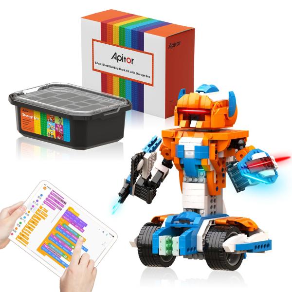 [Apitor] Robot X 収納型 プログラミング ロボット 子供のおもちゃSTEM教育ビルデ...