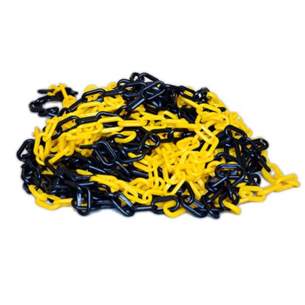 プラスチック ポール チェーン 10m 6mm 黄黒 厚手 軽量 カラープラポール 防犯 区画整備用...