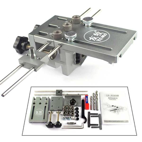 zmart ジグ 木工 ドリル ロケーター 付き 3つ 接続 家具 住まい 穴開け ジグホール ほぞ...