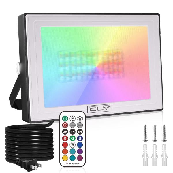 CLY RGBライト 60W RGB投光器 LED雰囲気ライト 屋外 庭園灯 RGB看板灯 景観照明...