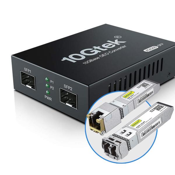 10Gtek 10G 光メディアコンバーター G0200-SFP (Kit #31), 10GBas...