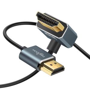 Twozoh HDMI ケーブル L字型 向右 角度 90° 0.3M、超薄型 スリム オス