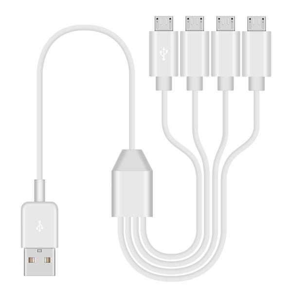 Duttek Micro USB充電ケーブル、4 in 1 Micro USBケーブル、USB2.0...