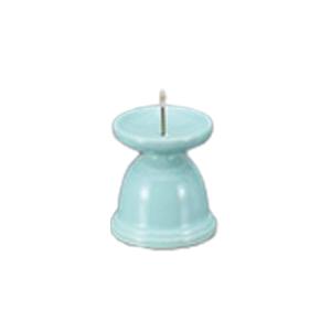 山下工芸 仏具 神具 ローソク立て 青磁ダルマローソク立 5cm 794170471 ブルー