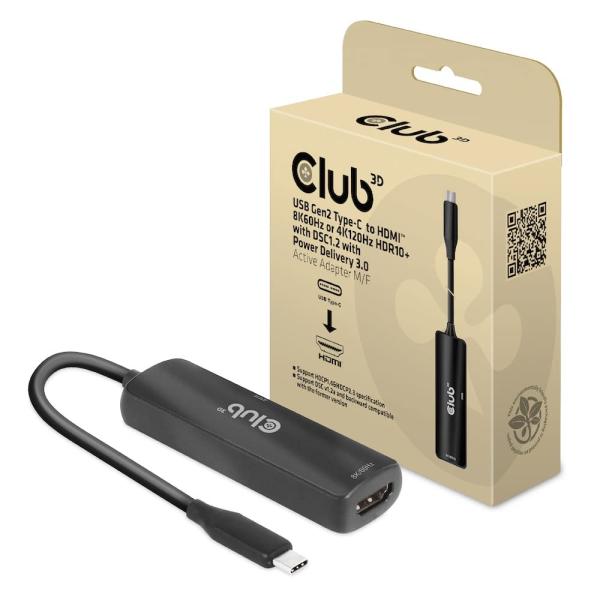 Club 3D USB Gen2 Type C to HDMI 8K60Hz or 4K120Hz ...