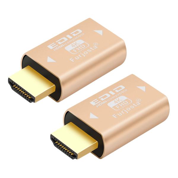 Furjosta Hdmi edid エミュレーター 4Kフィット ヘッドレスキープ モニターアクテ...