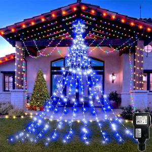 1本2カラー切替】ソーラー LED イルミネーション 屋外 防水 星型