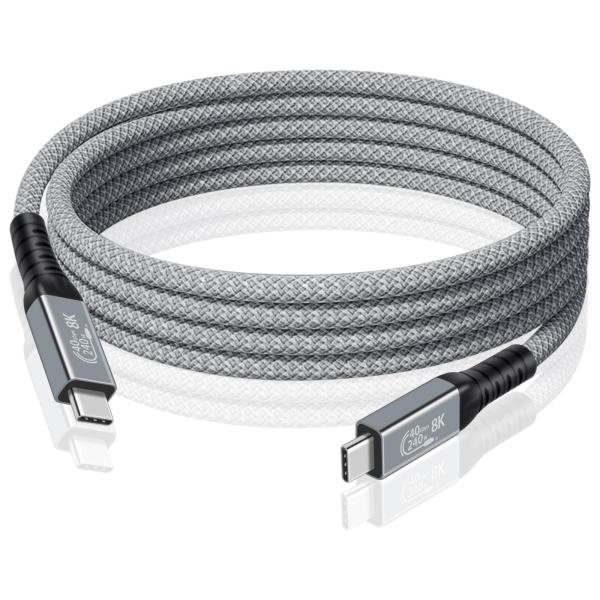 Duttek Thunderbolt 3 ケーブル 1.5m USB-C Thunderbolt 4...