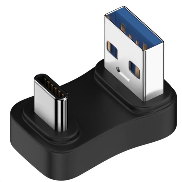 fine-R USB3.0 USB A オス USB-C オス 変換アダプタ 方向変換 U字 U型 ...