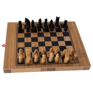タイ将棋 マークルック Makruk マックルック 高級ボックス将棋盤 駒付 タイ雑貨タイチェス ボードゲーム 裏面バックギャモン