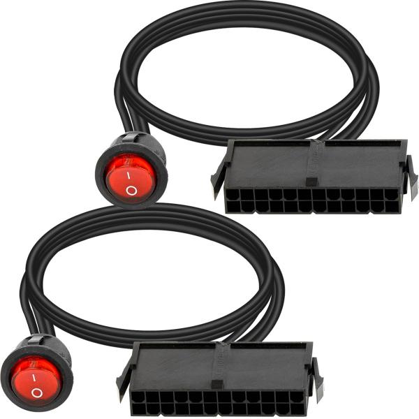 Xiatiaosann 2パック 24ピン ATX電源スターター 電源ジャンパーブリッジツール PC...