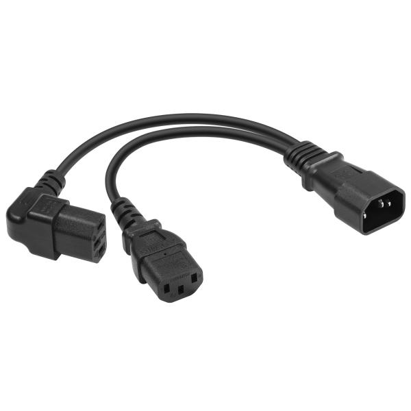 CERRXIAN C14-2xC13スプリッタ電源プラグコード UPSサーバーYスプリッタ10A 1...