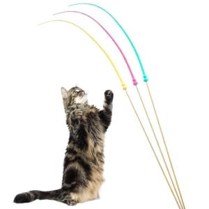 noside 猫じゃらし 猫おもちゃ 猫の玩具 ストレス解消 シリコン猫おもちゃ ネズミのしっぽ ３色入り 超軽量 シリコン素材 頑丈 ラットテール