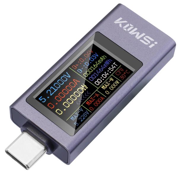 電流 電圧チェッカー、双方向 USB C パワーメーター USB C テスター、USB マルチメータ...