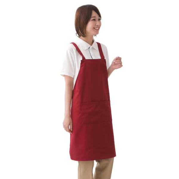 [キャッチ] エプロン ポケット付き 首掛け メンズ レディース レッド F