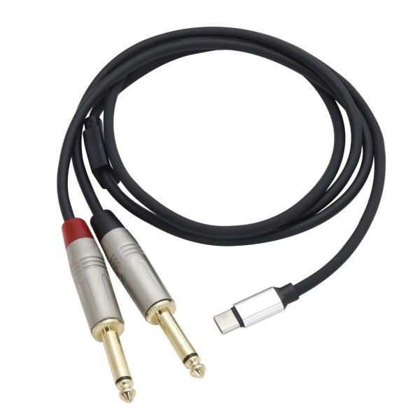 キクタニ TECH USB-C to RCA 1/4″モノラル標準フォンx2 DAC内蔵ケーブル 3...