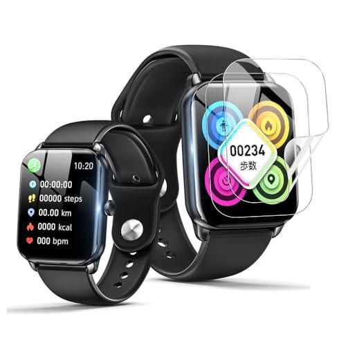 【2枚】youbali 1.96インチ フィルム スマートウォッチ iphone対応 アンドロイド対...
