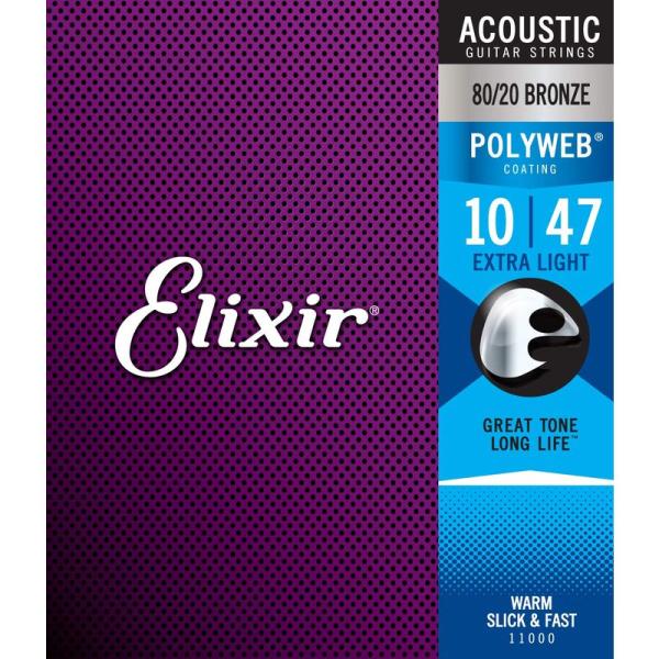Elixir エリクサー アコースティックギター弦 POLYWEB 80/20ブロンズ Extra ...