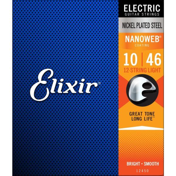 Elixir エリクサー エレキギター弦 NANOWEB 12弦 Light .010-.046 #...