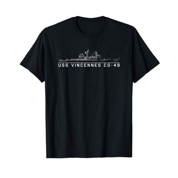 USSヴィンセンスCG-49誘導ミサイル巡洋艦の青写真 Tシャツ