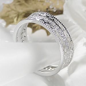 pt900 プラチナ ダイヤモンド ダイヤ 指輪 リング ミル打ち フル