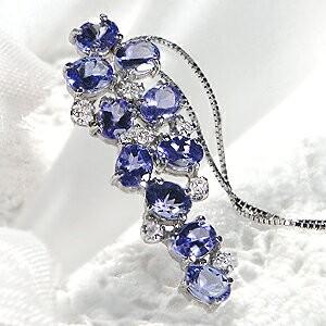 タンザナイト ネックレス ペンダント ダイヤモンド カラーストーン pt900 プラチナ ダイヤ 1...