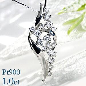 pt900 1.00ct フラワー ダイヤモンド ネックレス 1ct フラワーモチーフ