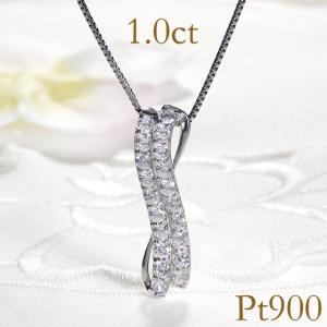pt900 1.00ct フラワー ダイヤモンド ネックレス 1ct フラワーモチーフ