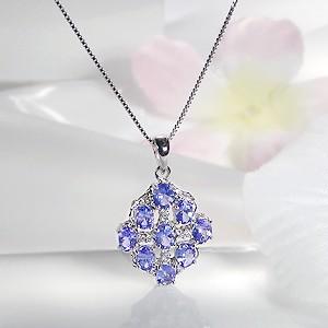 K18WG タンザナイト ダイヤモンド ネックレス K18WG タンザナイト ダイヤモンド ネックレス : グッドラック