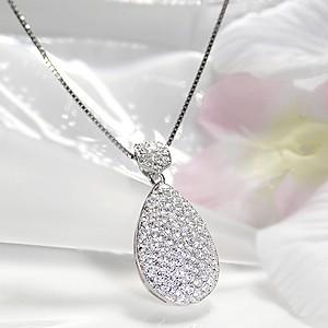 pt900 プラチナ ダイヤモンド ダイヤ ネックレス ペンダント 2.0ct ティアドロップ ドロ...