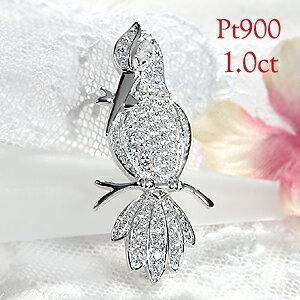 pt900 1.0ct ダイヤモンド パヴェ ブローチ ジュエリー アクセサリー