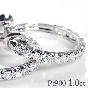 Pt900 0.5ct プラチナ ダイヤモンド フープ ピアス 送料無料