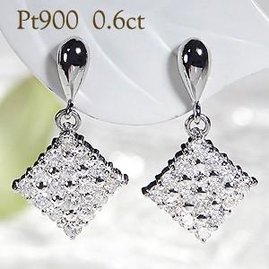 Pt900 2ct ダイヤモンド フラワー ピアス 送料無料 プラチナ 2カラット