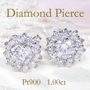 pt900 0.30ct フラワー ダイヤモンド ピアス 送料無料 プラチナ PT