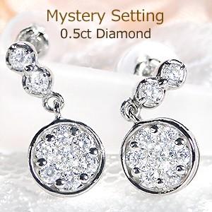 Pt900 2ct ダイヤモンド フラワー ピアス 送料無料 プラチナ 2カラット