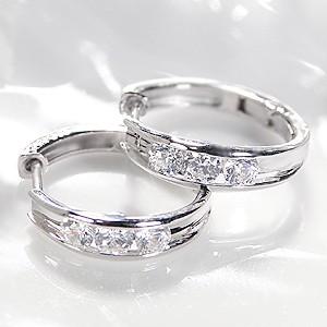 pt900 プラチナ ダイヤモンド ダイヤ ピアス 中折れ 0.5ct フープ