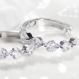 pt900 プラチナ ダイヤモンド ダイヤ ピアス エタニティ フープ