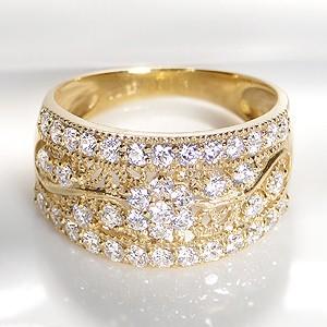 K18 YG ゴールド 指輪 リング ダイヤモンド ダイヤ パヴェ 1.0ct 1