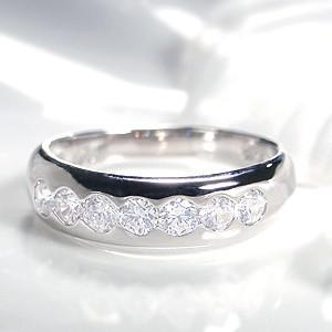 pt900 プラチナ ダイヤモンド ダイヤ 指輪 リング シンプル 7石