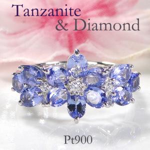 Pt900 タンザナイト ダイヤモンド リング 送料無料 ダイヤ 青い宝石