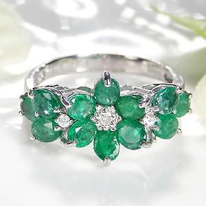 イエローゴールド エメラルド ダイヤモンド リング 送料無料 ダイヤ