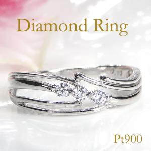 プラチナ 0.1カラット pt900 3石 ダイヤモンド リング 送料無料 ダイヤ